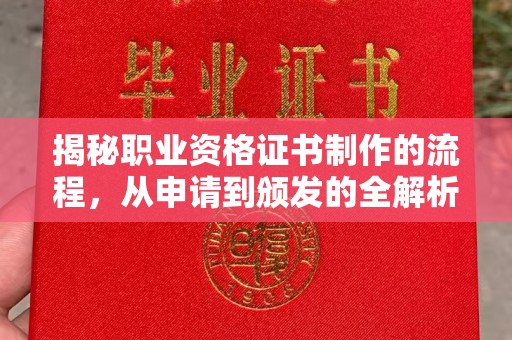 正镶白旗揭秘职业资格证书制作的流程，从申请到颁发的全解析