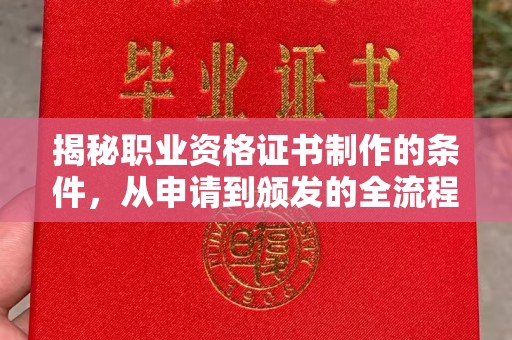 正镶白旗揭秘职业资格证书制作的条件，从申请到颁发的全流程解析